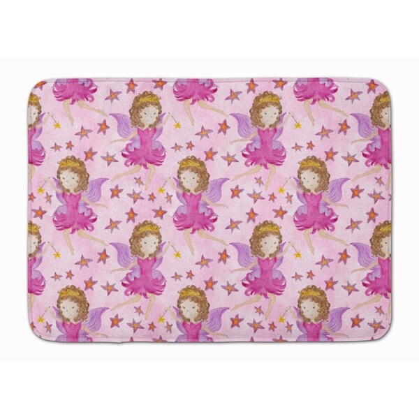 Carolines Treasures Watercolor Fairy Princess on Pink Machine Washable Memory Foam Mat BB7547RUG - main